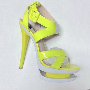 The highest heels collection, Nicole, neon yellow, size 7